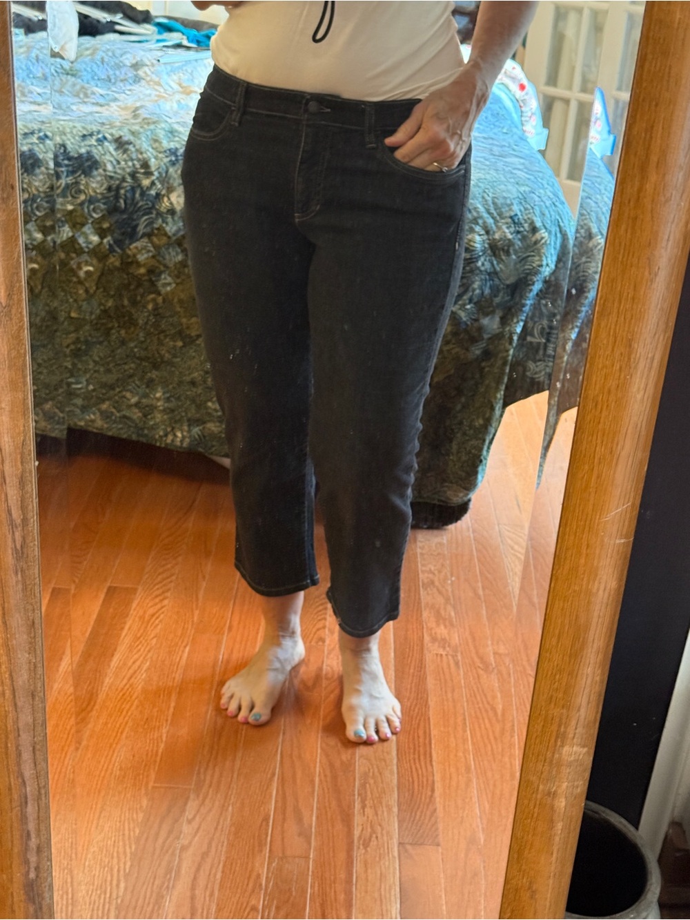 Eileen Fisher Black Cropped Slim Jeans